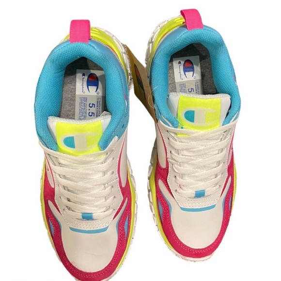 Champion Track Tank Athletic Retro Neon Sneakers Size 5.5Y🌸 - Picture 4 of 4